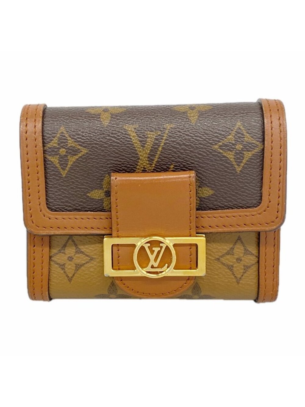Louis Vuitton Trifold Wallet Monogram Reverse Portefeuille Dauphine Compact